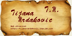 Tijana Mrdaković vizit kartica